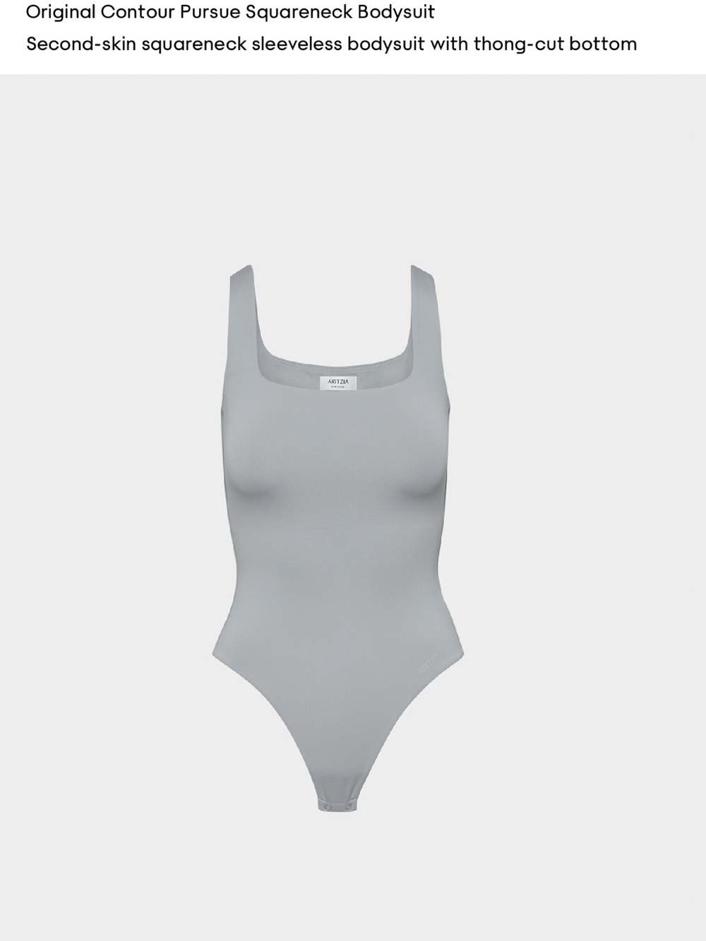 Aritzia Light Gray Squareneck Sleeveless Bodysuit